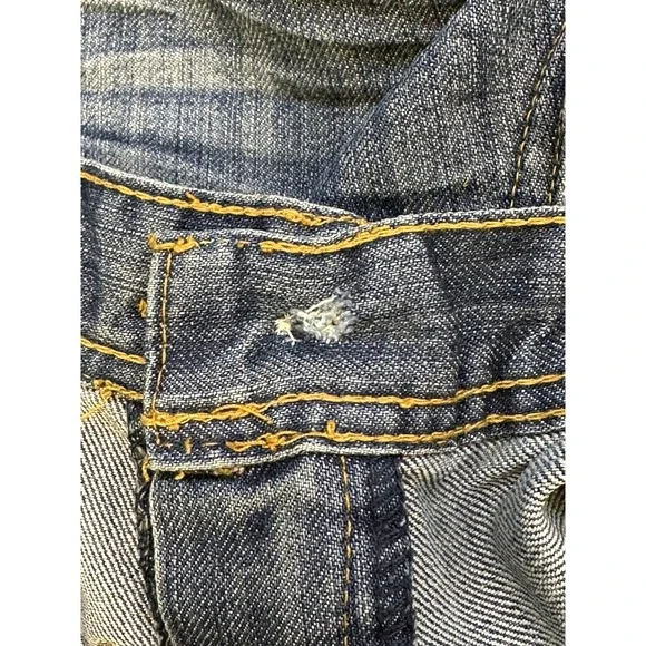 FUSAI Focus USA Mens Straight Leg 36 Streetwear Jeans Embroidered Pockets Y2K - Picture 16 of 16